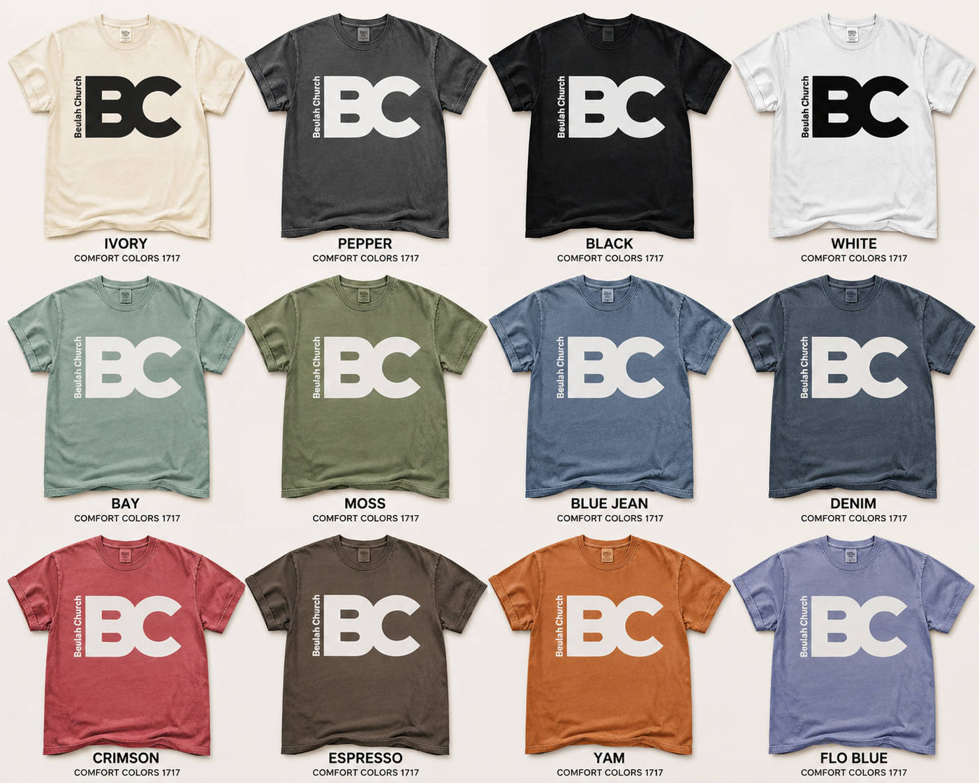Comfort Colors Beulah Church Logo Tee